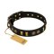 "Simple Elegance" FDT Artisan Nieten Halsband aus schwarem Leder