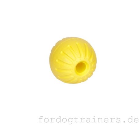 strong dog ball toy for chewing in yellow extra light
