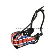 Leather Dog Muzzle with Painting "Great Britain"