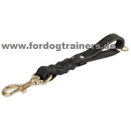 Short leather dog leash for dog training