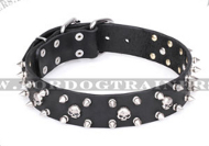 Leather Dog Collar "Jolly Roger's Spikes" FDT Artisan, exklusive