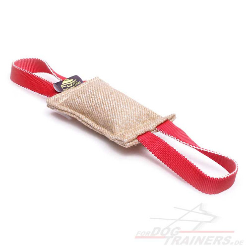 Dog Sport Jute Bite Tug 2 inch on 8 inch with Handle